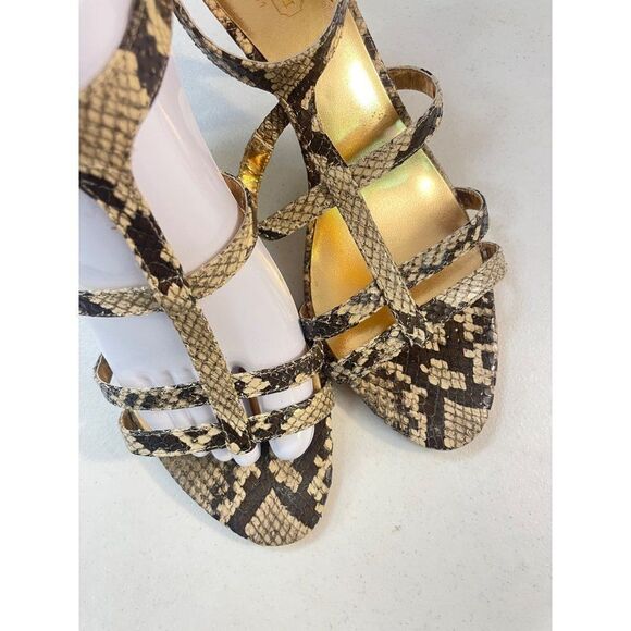 Coach Hayden Leather Strappy Python print Leather Sandals size 8 B - Picture 5 of 7